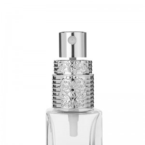 Empty 30ml Clear Square Refillable Glass Perfume Bottle Rectangle Parfum Glass Spray Bottle 18mm Alloy Pump Sprayer 100 - 499 pieces