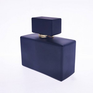 High Quality 50ml Square Matte Black Crimp Glass Perfume Bottle