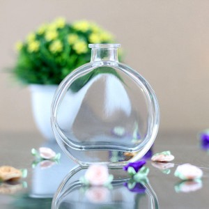 MUB 50ml flat round essential oil bottle aroma diffuser glass bottle room decoration empty transparent bottle