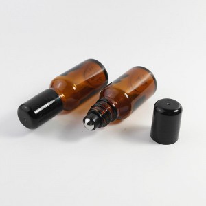 5ml 10ml 15ml 20ml 30ml 50ml 100ml empty refillable amber glass roller bottle roll on bottle with stainless steel roller ball