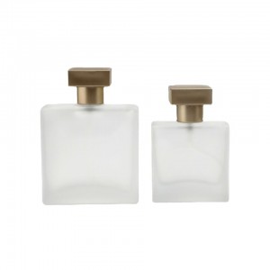 MUB Empty 30ml 50ml Clear Frosted Parfum Bottles Flat Square Refillable Perfume Glass Bottle