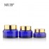 15g 30g 50g amber green blue glass cream bottles empty glass cosmetic cream bottles jars with gold silver lids