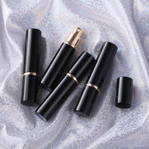 empty cosmetic black 5ml 10ml mini portable travel aluminum bottles refillable spray perfume atomizers wholesale