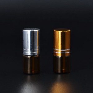 MUB 2ml amber essential oil glass bottles empty mini roll on perfume bottles with stainless steel roller balls
