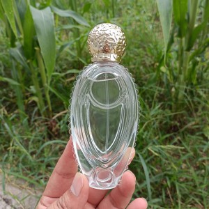 55ml special-shaped perfume bottle in stock Crimp glass perfume bottle