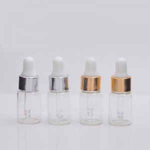 MUB - 5ml Portable Mini Transparent Glass Dropper Bottle For Essential Oil Sample Vials Refillable Perfume Bottles Travel Case