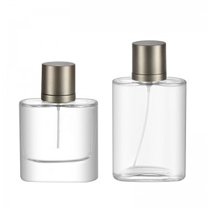 MUB 60ml 100ml Square Clear Refillable Glass Perfume Bottles With Colorful Lid Pump