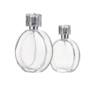 MUB Wholesale Clear 50ml Glass Perfume Bottle Round Spray Perfume Bottle