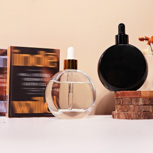 MUB New Hot Sale 50ml Flat Round Dropper Essential Oil Perfume Bottle