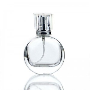MUB Clear Empty 25ml Refillable Glass Perfume Bottles Round Glass Parfum Spray Bottle Wholesale