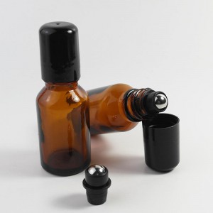 5ml 10ml 15ml 20ml 30ml 50ml 100ml empty refillable amber glass roller bottle roll on bottle with stainless steel roller ball