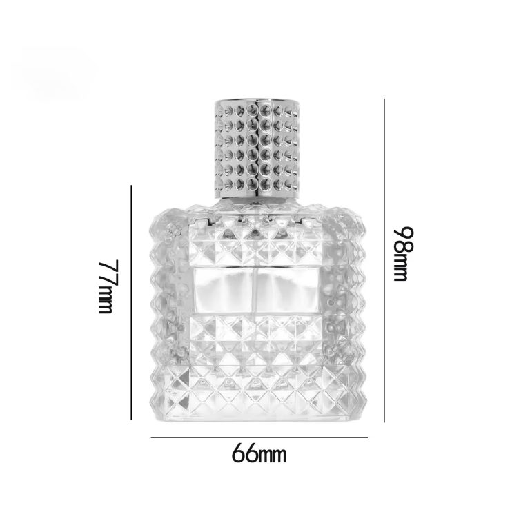 MUB Premium Quality Empty Custom Square Design 50ml 100ml Easy Crimpless Pressurized Atomizer Perfume Glass Bottle (2)