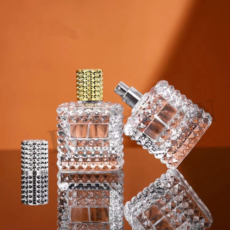 MUB Premium Quality Empty Custom Square Design 50ml 100ml Easy Crimpless Pressurized Atomizer Perfume Glass Bottle (4)