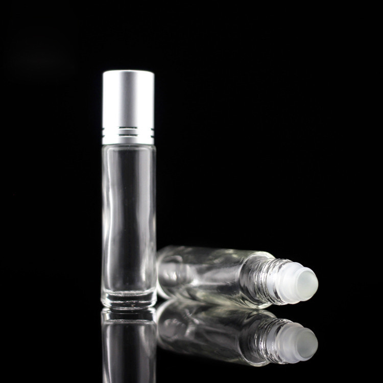 clear essential oil bottle
