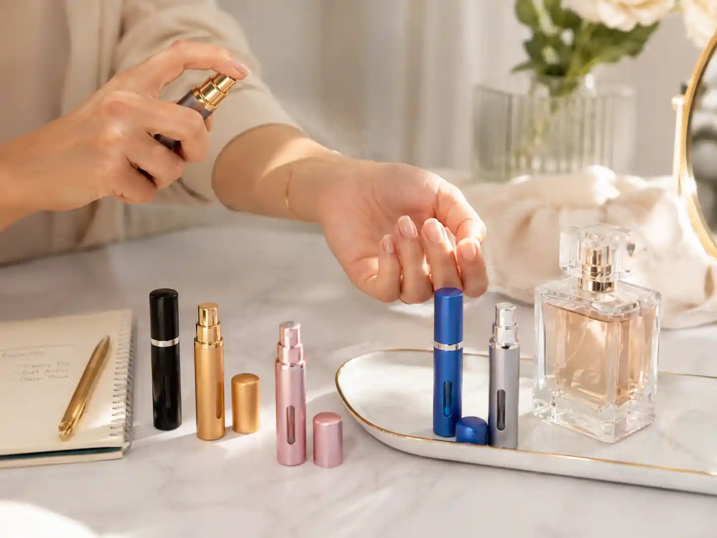 Testing fragrance decants on skin