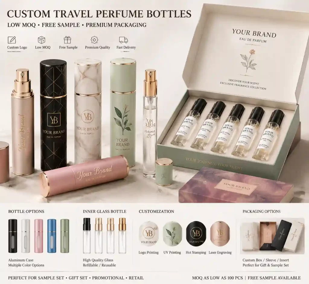 Custom Travel Perfume Bottles for Low-MOQ Fragrance Packaging