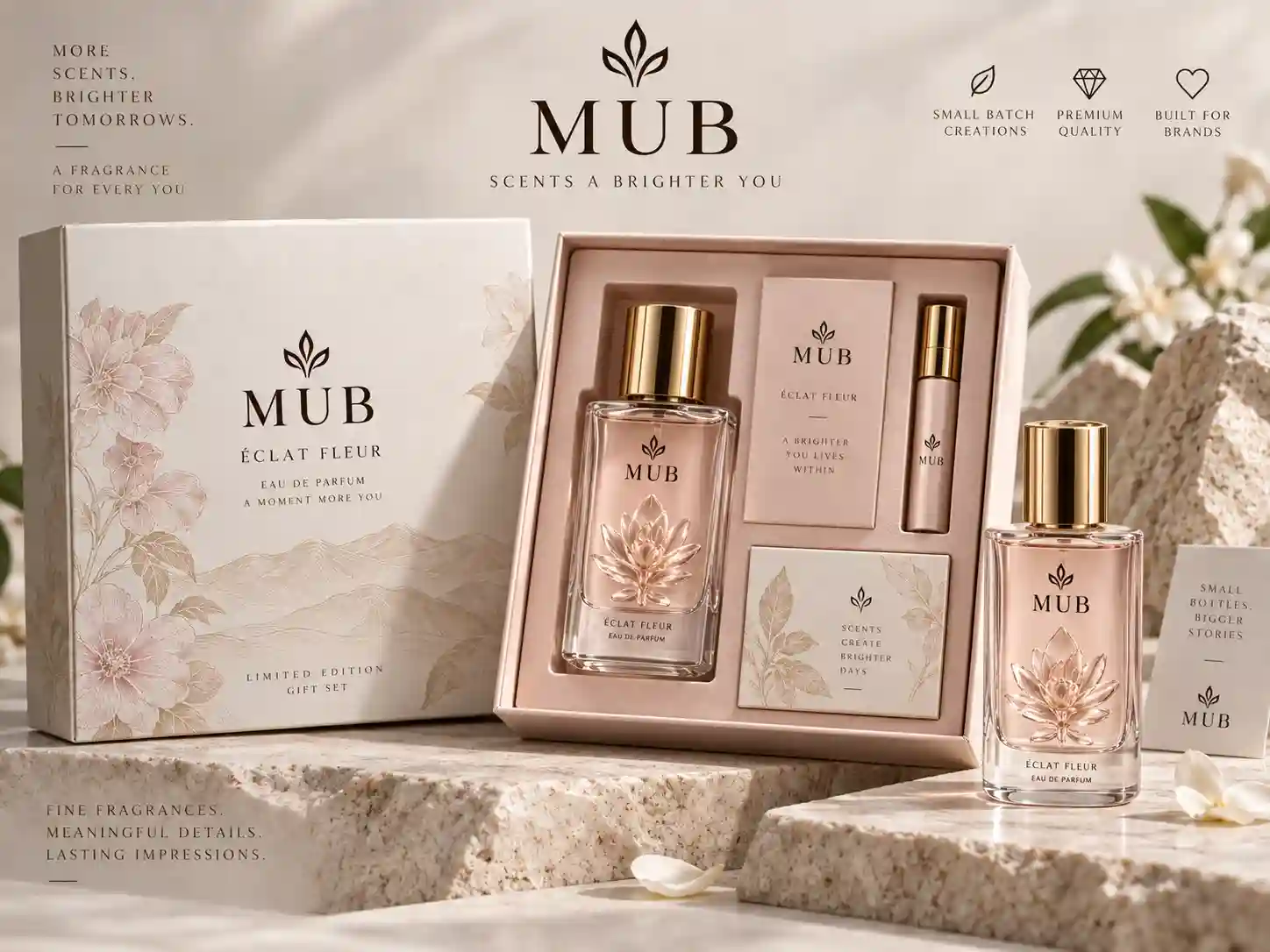 custom bottle of small sample in elegant box